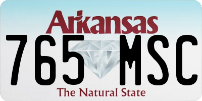 AR license plate 765MSC