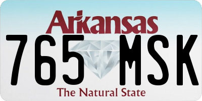 AR license plate 765MSK