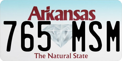 AR license plate 765MSM