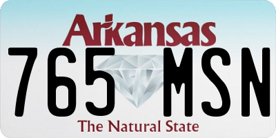 AR license plate 765MSN