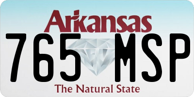AR license plate 765MSP