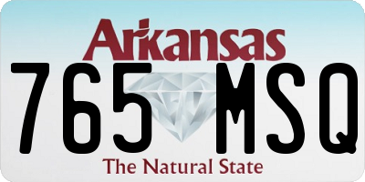 AR license plate 765MSQ