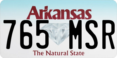 AR license plate 765MSR