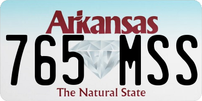 AR license plate 765MSS