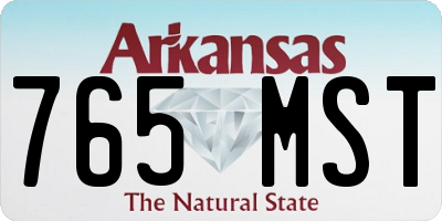AR license plate 765MST