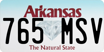 AR license plate 765MSV