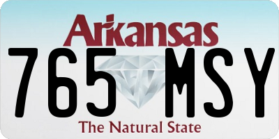 AR license plate 765MSY