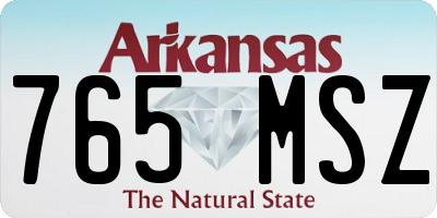 AR license plate 765MSZ
