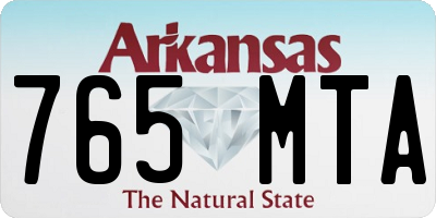 AR license plate 765MTA