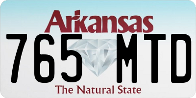 AR license plate 765MTD