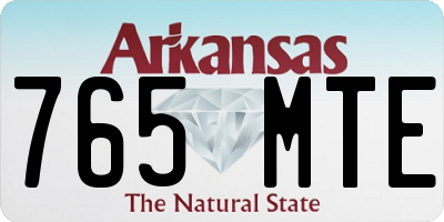 AR license plate 765MTE