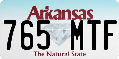 AR license plate 765MTF