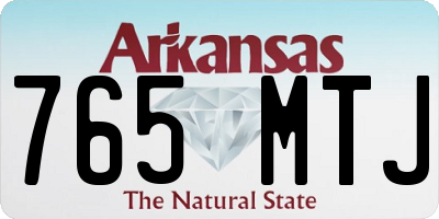 AR license plate 765MTJ