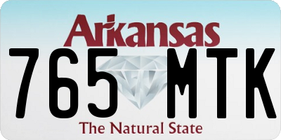 AR license plate 765MTK