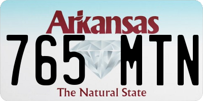 AR license plate 765MTN