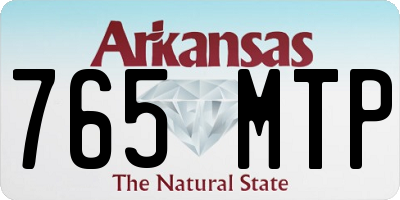 AR license plate 765MTP