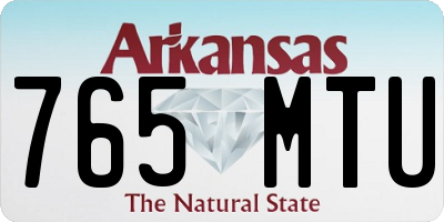 AR license plate 765MTU