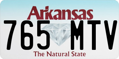 AR license plate 765MTV