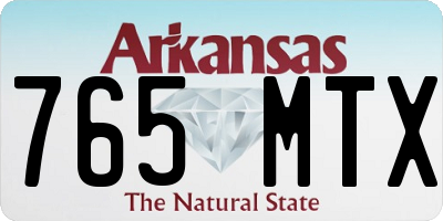 AR license plate 765MTX