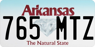 AR license plate 765MTZ