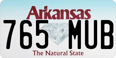 AR license plate 765MUB