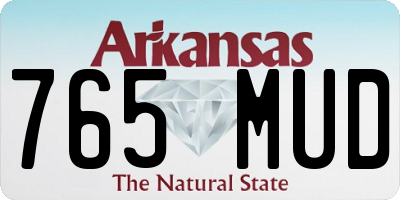 AR license plate 765MUD