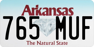 AR license plate 765MUF