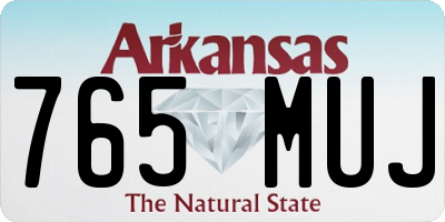 AR license plate 765MUJ
