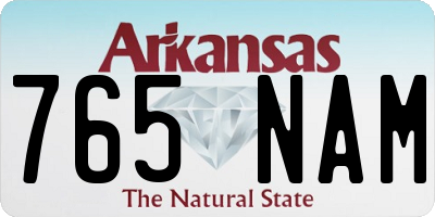 AR license plate 765NAM