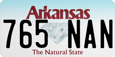 AR license plate 765NAN