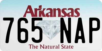 AR license plate 765NAP