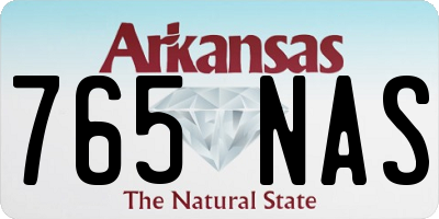AR license plate 765NAS