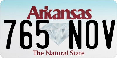 AR license plate 765NOV