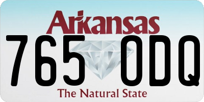 AR license plate 765ODQ