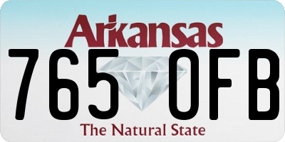 AR license plate 765OFB