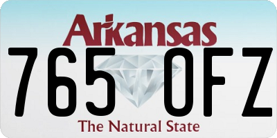 AR license plate 765OFZ