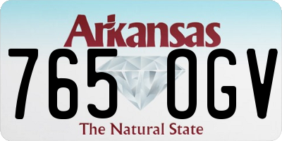 AR license plate 765OGV