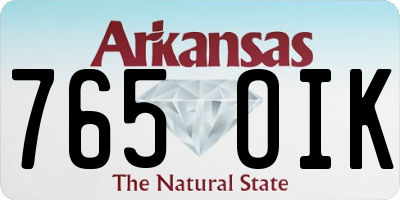 AR license plate 765OIK
