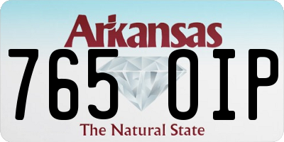 AR license plate 765OIP