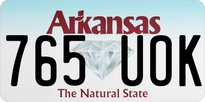 AR license plate 765UOK