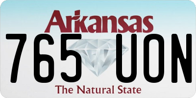 AR license plate 765UON