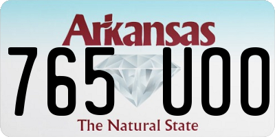 AR license plate 765UOO