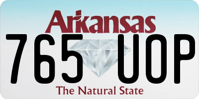 AR license plate 765UOP