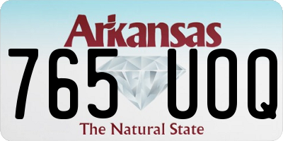 AR license plate 765UOQ