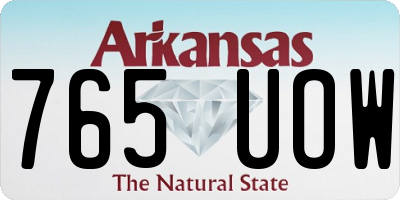 AR license plate 765UOW