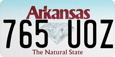 AR license plate 765UOZ