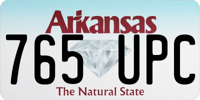 AR license plate 765UPC