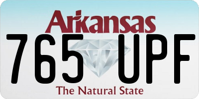 AR license plate 765UPF