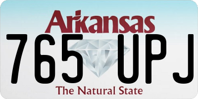 AR license plate 765UPJ