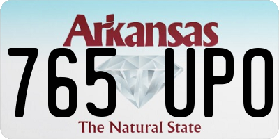 AR license plate 765UPO